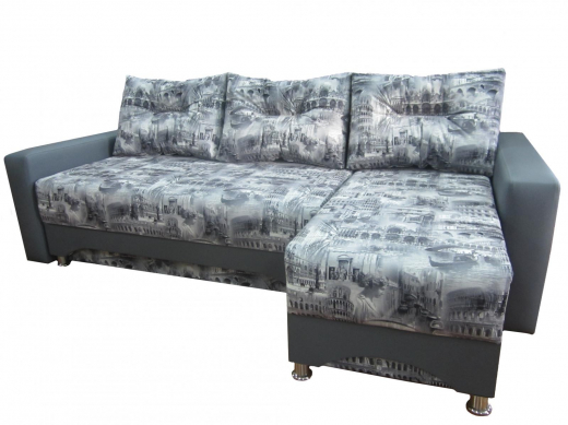 Велюр Рим №1 Серебро+Кож.зам.Люкс №12 Графит